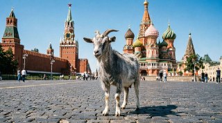 Мужчина получил арест за выгуливание козы на Красной площади